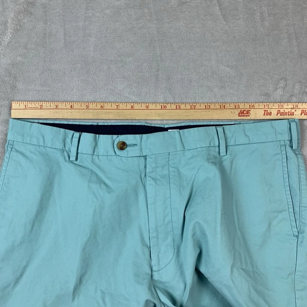 Peter Millar Shorts Mens 40 Green Golf Pima Cotton Flat Front Chino Casual